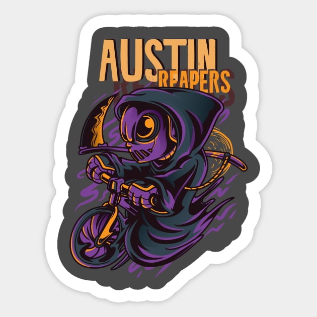 Austin Texas Reapers Sticker by LaarniGallery